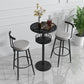 Glam Stone Bar Table Set 1/3 Pieces Round Counter Table for Indoor 3 Pieces: Black Table, 2 Black-Gray Stools Clearhalo 'Bar Furniture' 'furn' 'furn_home_bar_bar_sets' 'Furniture' 'Home Bars & Bar Sets' 'home_bar_bar_sets' 'Kitchen & Dining Furniture' 5690438