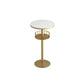 Glam Stone Bar Table Set 1/3 Pieces Round Counter Table for Indoor White-Gold 22"L x 22"W Clearhalo 'Bar Furniture' 'furn' 'furn_home_bar_bar_sets' 'Furniture' 'Home Bars & Bar Sets' 'home_bar_bar_sets' 'Kitchen & Dining Furniture' 5690441