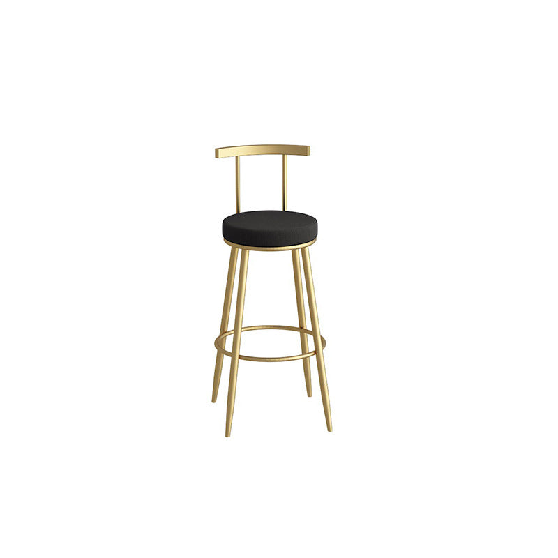 Glam Stone Bar Table Set 1/3 Pieces Round Counter Table for Indoor Black-Gold 30"H Stool (Single) Clearhalo 'Bar Furniture' 'furn' 'furn_home_bar_bar_sets' 'Furniture' 'Home Bars & Bar Sets' 'home_bar_bar_sets' 'Kitchen & Dining Furniture' 5690451