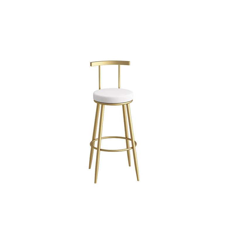 Glam Stone Bar Table Set 1/3 Pieces Round Counter Table for Indoor White-Gold 30"H Stool (Single) Clearhalo 'Bar Furniture' 'furn' 'furn_home_bar_bar_sets' 'Furniture' 'Home Bars & Bar Sets' 'home_bar_bar_sets' 'Kitchen & Dining Furniture' 5690454