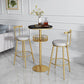 Glam Stone Bar Table Set 1/3 Pieces Round Counter Table for Indoor Clearhalo 'Bar Furniture' 'furn' 'furn_home_bar_bar_sets' 'Furniture' 'Home Bars & Bar Sets' 'home_bar_bar_sets' 'Kitchen & Dining Furniture' 5690455