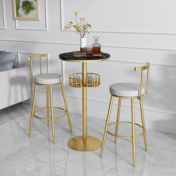Glam Stone Bar Table Set 1/3 Pieces Round Counter Table for Indoor Clearhalo 'Bar Furniture' 'furn' 'furn_home_bar_bar_sets' 'Furniture' 'Home Bars & Bar Sets' 'home_bar_bar_sets' 'Kitchen & Dining Furniture' 5690455