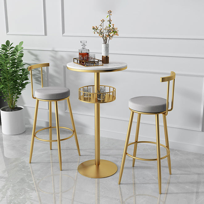 Glam Stone Bar Table Set 1/3 Pieces Round Counter Table for Indoor Clearhalo 'Bar Furniture' 'furn' 'furn_home_bar_bar_sets' 'Furniture' 'Home Bars & Bar Sets' 'home_bar_bar_sets' 'Kitchen & Dining Furniture' 5690456