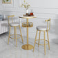 Glam Stone Bar Table Set 1/3 Pieces Round Counter Table for Indoor Clearhalo 'Bar Furniture' 'furn' 'furn_home_bar_bar_sets' 'Furniture' 'Home Bars & Bar Sets' 'home_bar_bar_sets' 'Kitchen & Dining Furniture' 5690457