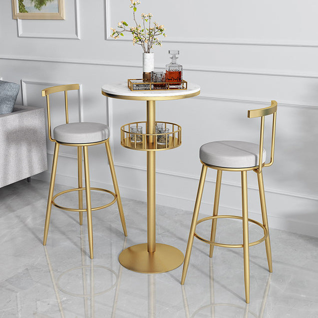 Glam Stone Bar Table Set 1/3 Pieces Round Counter Table for Indoor Clearhalo 'Bar Furniture' 'furn' 'furn_home_bar_bar_sets' 'Furniture' 'Home Bars & Bar Sets' 'home_bar_bar_sets' 'Kitchen & Dining Furniture' 5690457