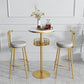 Glam Stone Bar Table Set 1/3 Pieces Round Counter Table for Indoor Clearhalo 'Bar Furniture' 'furn' 'furn_home_bar_bar_sets' 'Furniture' 'Home Bars & Bar Sets' 'home_bar_bar_sets' 'Kitchen & Dining Furniture' 5690459