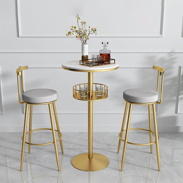 Glam Stone Bar Table Set 1/3 Pieces Round Counter Table for Indoor Clearhalo 'Bar Furniture' 'furn' 'furn_home_bar_bar_sets' 'Furniture' 'Home Bars & Bar Sets' 'home_bar_bar_sets' 'Kitchen & Dining Furniture' 5690459
