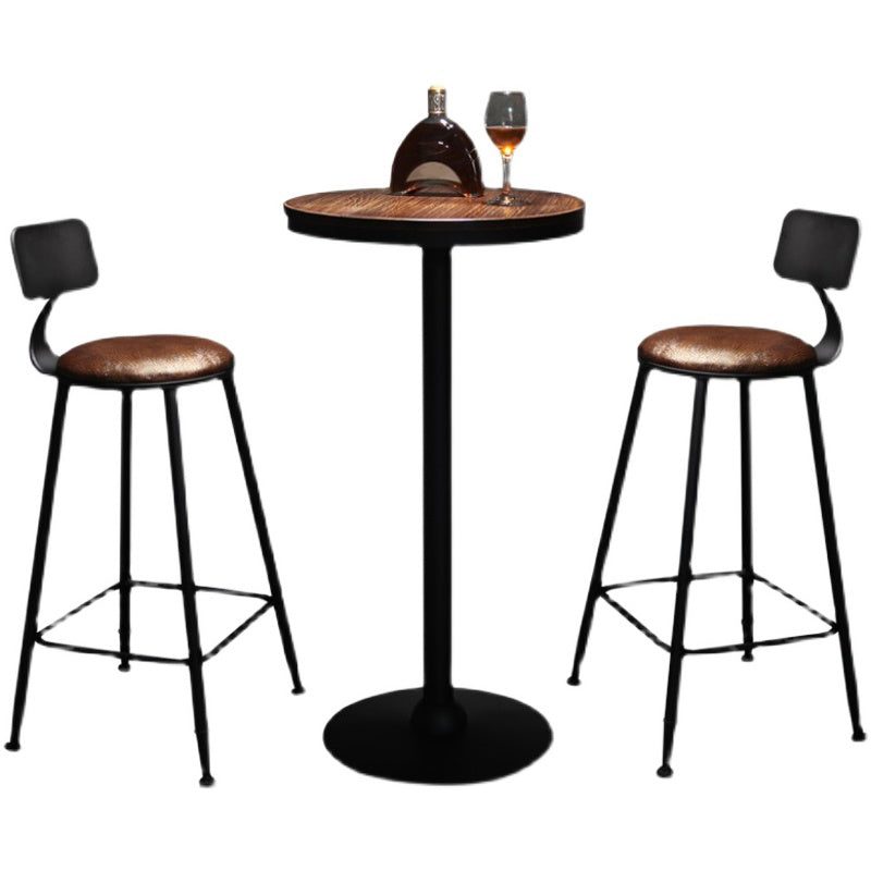 Set tavolo da bar industriale marrone Tavolo da bancone in legno massello da 1/3/5 pezzi per interni