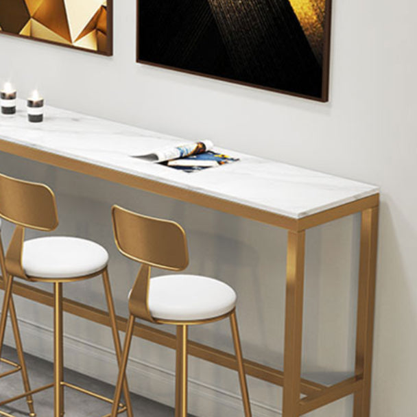 White Stone Top Table and Stool Set 1/2/5/7 Pieces Indoor Glam Counter Height Set Clearhalo 'Bar Furniture' 'furn' 'furn_home_bar_bar_sets' 'Furniture' 'Home Bars & Bar Sets' 'home_bar_bar_sets' 'Kitchen & Dining Furniture' 5690507