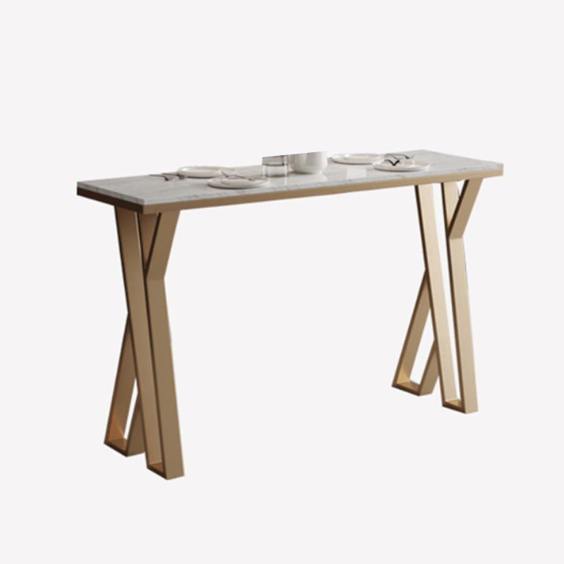 White Rectangle 1/2/3 Pieces Bar Stool and Table Set Indoor Glam Table and Stool Set White 79"L x 16"W Clearhalo 'Bar Furniture' 'furn' 'furn_home_bar_bar_sets' 'Furniture' 'Home Bars & Bar Sets' 'home_bar_bar_sets' 'Kitchen & Dining Furniture' 5690537