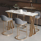 White Rectangle 1/2/3 Pieces Bar Stool and Table Set Indoor Glam Table and Stool Set Clearhalo 'Bar Furniture' 'furn' 'furn_home_bar_bar_sets' 'Furniture' 'Home Bars & Bar Sets' 'home_bar_bar_sets' 'Kitchen & Dining Furniture' 5690541