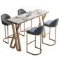 White Rectangle 1/2/3 Pieces Bar Stool and Table Set Indoor Glam Table and Stool Set Clearhalo 'Bar Furniture' 'furn' 'furn_home_bar_bar_sets' 'Furniture' 'Home Bars & Bar Sets' 'home_bar_bar_sets' 'Kitchen & Dining Furniture' 5690543