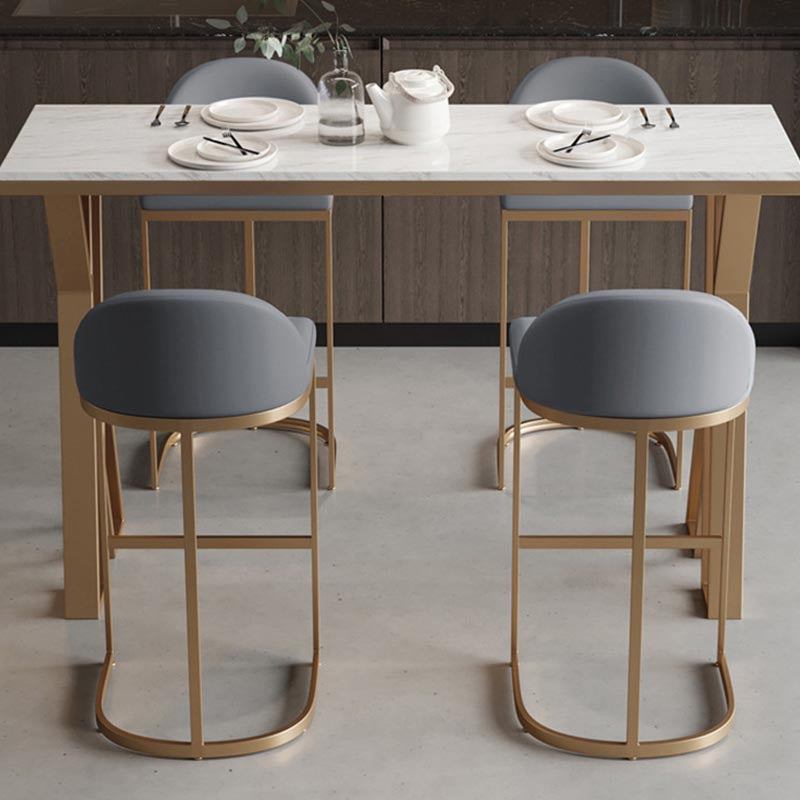 White Rectangle 1/2/3 Pieces Bar Stool and Table Set Indoor Glam Table and Stool Set Clearhalo 'Bar Furniture' 'furn' 'furn_home_bar_bar_sets' 'Furniture' 'Home Bars & Bar Sets' 'home_bar_bar_sets' 'Kitchen & Dining Furniture' 5690548