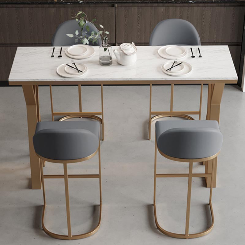 White Rectangle 1/2/3 Pieces Bar Stool and Table Set Indoor Glam Table and Stool Set Clearhalo 'Bar Furniture' 'furn' 'furn_home_bar_bar_sets' 'Furniture' 'Home Bars & Bar Sets' 'home_bar_bar_sets' 'Kitchen & Dining Furniture' 5690549