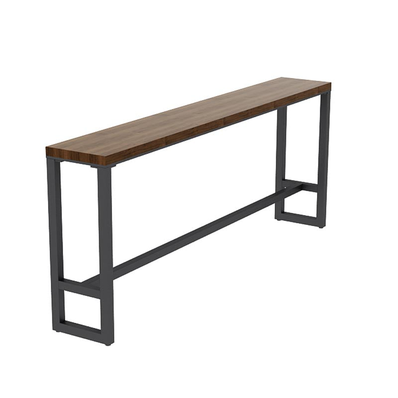 Industrial Solid Wood Bar Table Set 1/2/3/7 Pieces Counter Table with Upholstered Stools Brown 79"L x 20"W Clearhalo 'Bar Furniture' 'furn' 'furn_home_bar_bar_sets' 'Furniture' 'Home Bars & Bar Sets' 'home_bar_bar_sets' 'Kitchen & Dining Furniture' 5690561