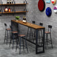 Industrial Solid Wood Bar Table Set 1/2/3/7 Pieces Counter Table with Upholstered Stools Clearhalo 'Bar Furniture' 'furn' 'furn_home_bar_bar_sets' 'Furniture' 'Home Bars & Bar Sets' 'home_bar_bar_sets' 'Kitchen & Dining Furniture' 5690562