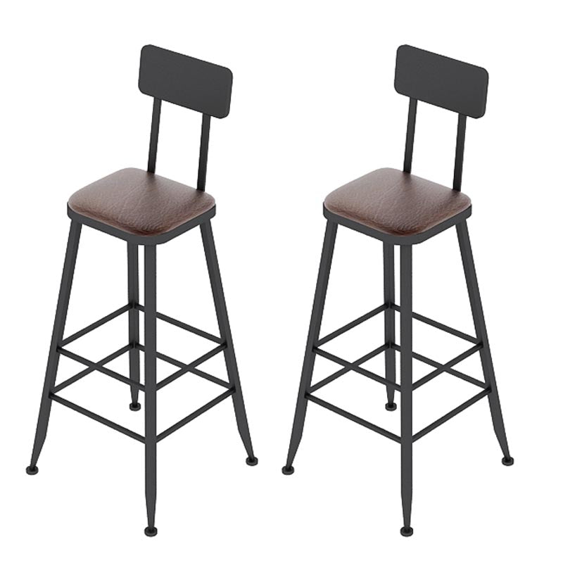 Industrial Solid Wood Bar Table Set 1/2/3/7 Pieces Counter Table with Upholstered Stools Brown 30"H Stools (Set of 2) Clearhalo 'Bar Furniture' 'furn' 'furn_home_bar_bar_sets' 'Furniture' 'Home Bars & Bar Sets' 'home_bar_bar_sets' 'Kitchen & Dining Furniture' 5690564
