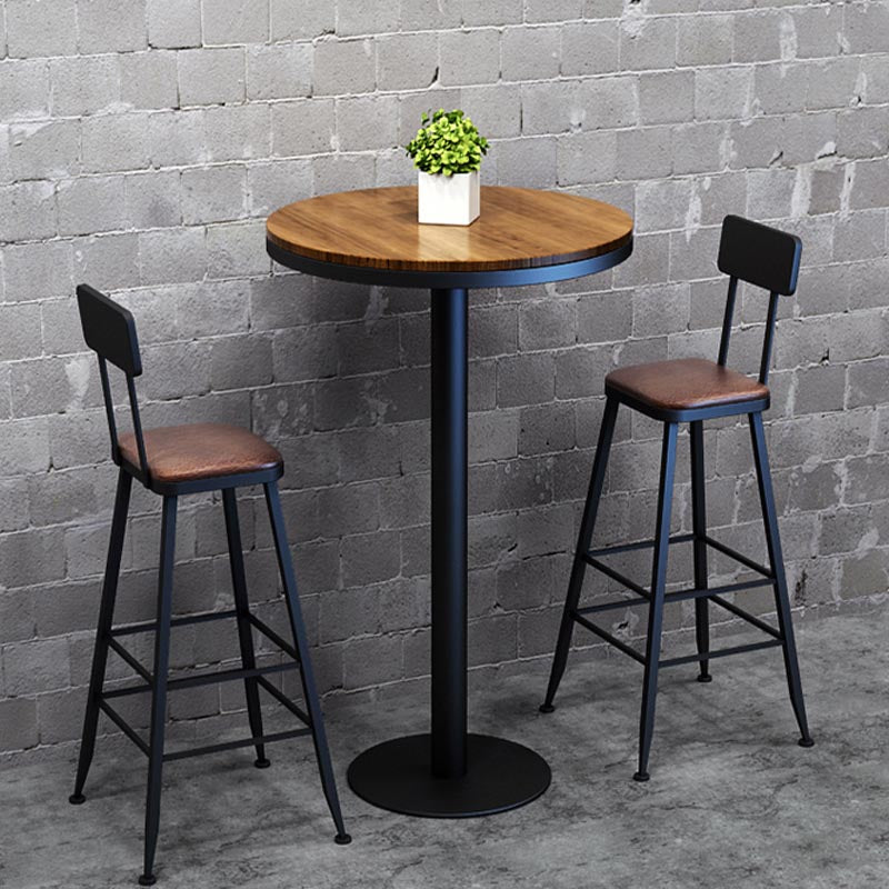 Industrial Solid Wood Bar Table Set 1/2/3/7 Pieces Counter Table with Upholstered Stools Clearhalo 'Bar Furniture' 'furn' 'furn_home_bar_bar_sets' 'Furniture' 'Home Bars & Bar Sets' 'home_bar_bar_sets' 'Kitchen & Dining Furniture' 5690566