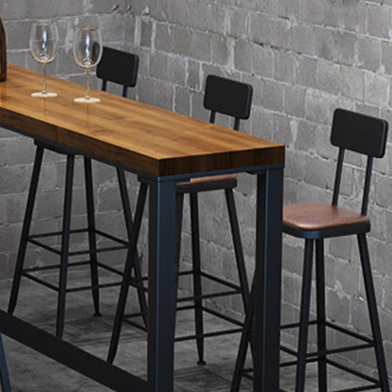 Industrial Solid Wood Bar Table Set 1/2/3/7 Pieces Counter Table with Upholstered Stools Clearhalo 'Bar Furniture' 'furn' 'furn_home_bar_bar_sets' 'Furniture' 'Home Bars & Bar Sets' 'home_bar_bar_sets' 'Kitchen & Dining Furniture' 5690569