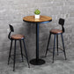Industrial Solid Wood Bar Table Set 1/2/3/7 Pieces Counter Table with Upholstered Stools 3 Pieces: Table, 2 Black Stools Clearhalo 'Bar Furniture' 'furn' 'furn_home_bar_bar_sets' 'Furniture' 'Home Bars & Bar Sets' 'home_bar_bar_sets' 'Kitchen & Dining Furniture' 5690572