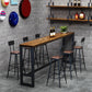 Industrial Solid Wood Bar Table Set 1/2/3/7 Pieces Counter Table with Upholstered Stools Clearhalo 'Bar Furniture' 'furn' 'furn_home_bar_bar_sets' 'Furniture' 'Home Bars & Bar Sets' 'home_bar_bar_sets' 'Kitchen & Dining Furniture' 5690577