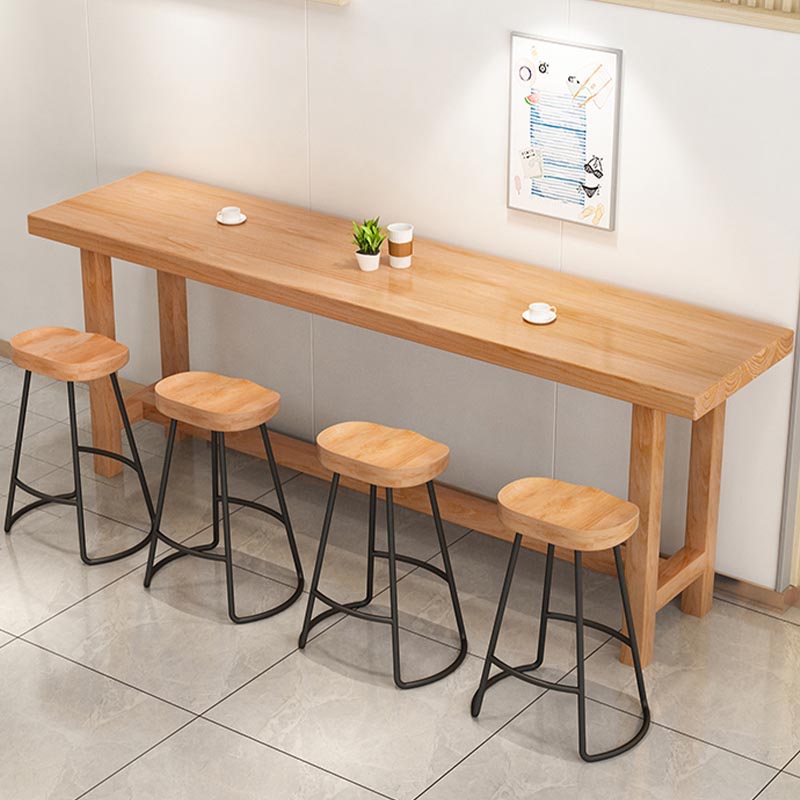 Rectangular Bar Pub Table Set 1/2/5/6/11 Pcs Solid Wood Bar Table and Bar Stools 5 Pieces: Table, 4 Stools Clearhalo 'Bar Furniture' 'furn' 'furn_home_bar_bar_sets' 'Furniture' 'Home Bars & Bar Sets' 'home_bar_bar_sets' 'Kitchen & Dining Furniture' 5690654