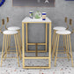 Glam 1/2/3/5 Pieces Counter Set Coffee Shop Trestle Stone Table and Stool Set