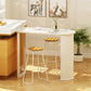 Contemporary Bar Table Set 1/2/3 Pcs White Stone Bar Table with Stools Clearhalo 'Bar Furniture' 'furn' 'furn_home_bar_bar_sets' 'Furniture' 'Home Bars & Bar Sets' 'home_bar_bar_sets' 'Kitchen & Dining Furniture' 5690706