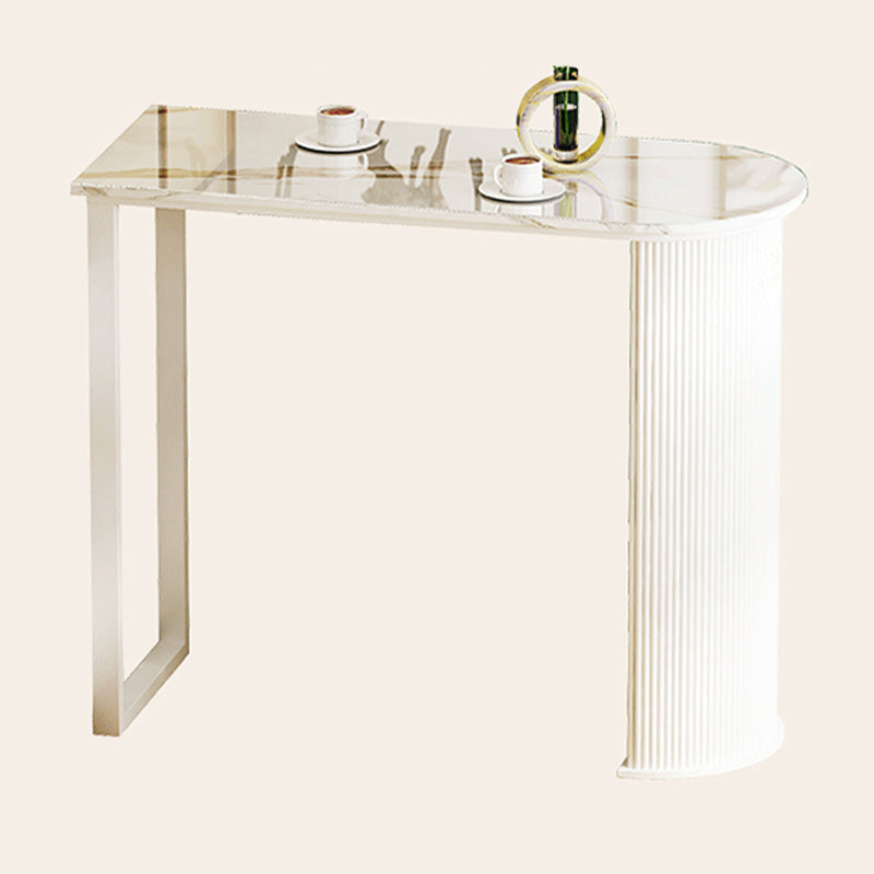 Contemporary Bar Table Set 1/2/3 Pcs White Stone Bar Table with Stools Clearhalo 'Bar Furniture' 'furn' 'furn_home_bar_bar_sets' 'Furniture' 'Home Bars & Bar Sets' 'home_bar_bar_sets' 'Kitchen & Dining Furniture' 5690714