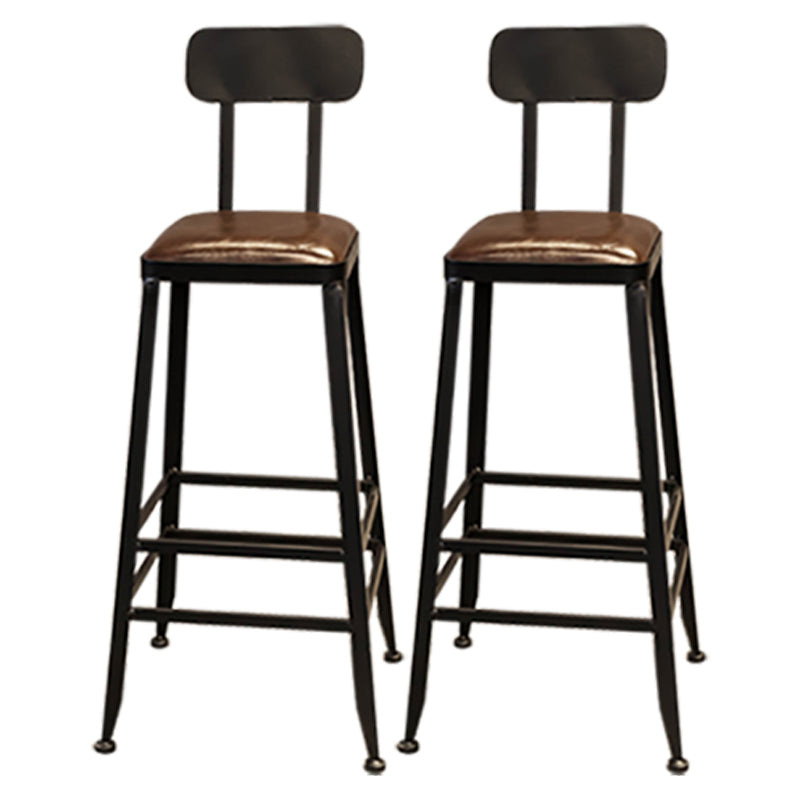 Coffee Shop 1/2/5/8 Pieces Table and Stool Set Rectangle Glam Pub Dining Set Bright-Black 30"H Stools (Set of 2) Clearhalo 'Bar Furniture' 'furn' 'furn_home_bar_bar_sets' 'Furniture' 'Home Bars & Bar Sets' 'home_bar_bar_sets' 'Kitchen & Dining Furniture' 5690815