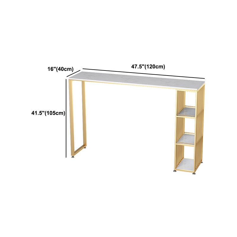 Mesa de bar Glam de mármol sintético, mesa de mostrador rectangular de 1/2/3 piezas