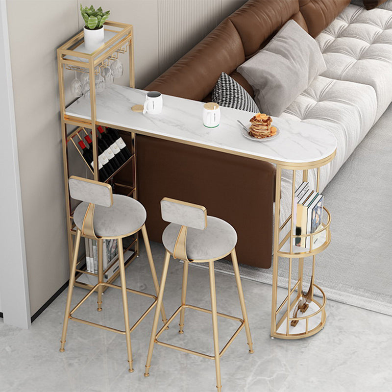 Juego de mesa de bar de forma irregular de lujo, juego de mesa de mostrador con tapa de piedra sinterizada de 1/2/3 piezas