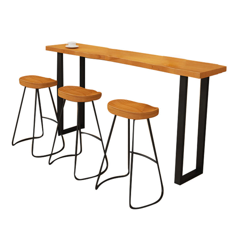 Juego de mostrador moderno de 1/2/4/5/7/9 piezas, juego de mesa rectangular de madera y barra de Metal