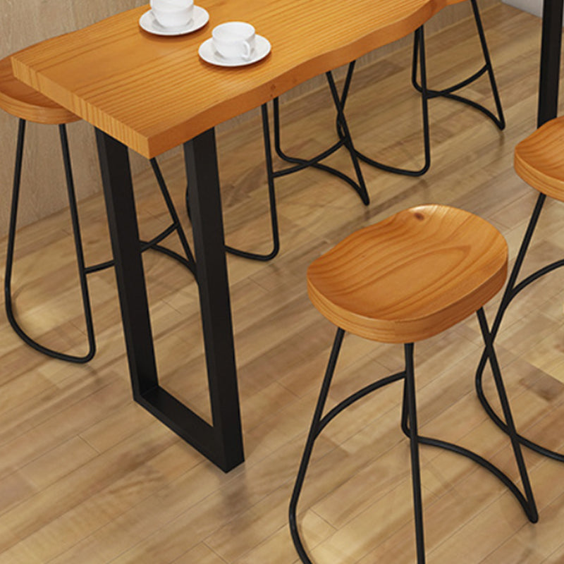 Juego de mostrador moderno de 1/2/4/5/7/9 piezas, juego de mesa rectangular de madera y barra de Metal