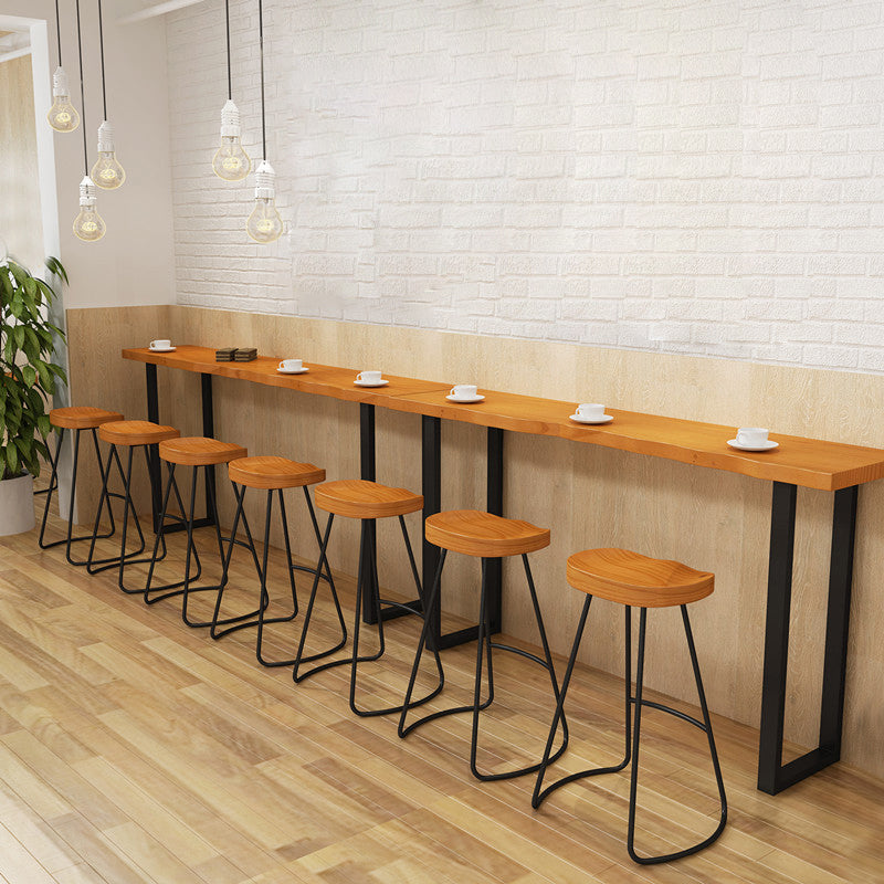Juego de mostrador moderno de 1/2/4/5/7/9 piezas, juego de mesa rectangular de madera y barra de Metal