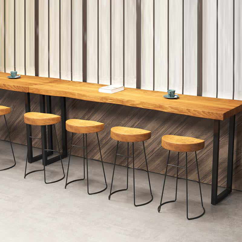 Juego de mesa de bar rectangular industrial, mesa de mostrador de madera de color natural, 1/5 piezas