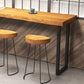 Juego de mesa de bar rectangular industrial, mesa de mostrador de madera de color natural, 1/5 piezas