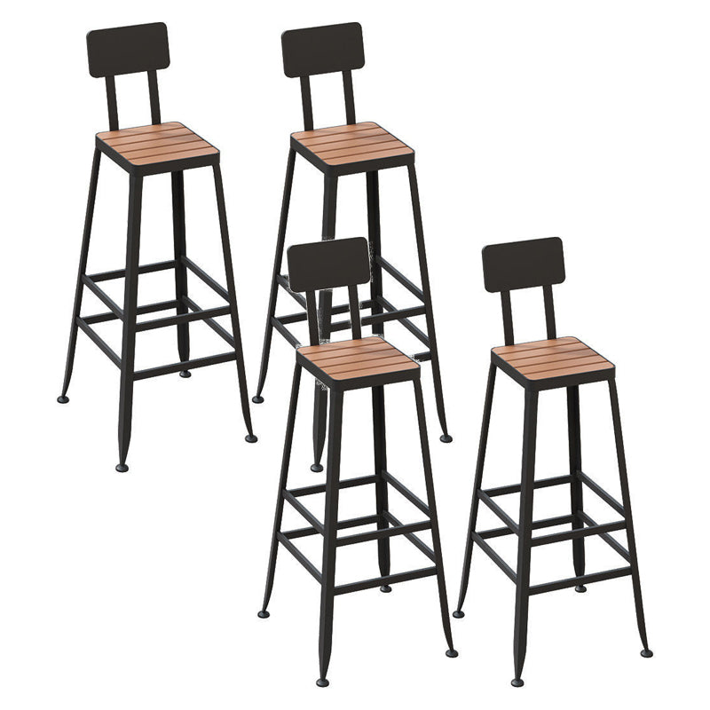 Industrial Rectangle Bar Table Set 1/4/5 Pieces Wood Counter Table Brown 30"H Stools (Set of 4) Clearhalo 'Bar Furniture' 'furn' 'furn_home_bar_bar_sets' 'Furniture' 'Home Bars & Bar Sets' 'home_bar_bar_sets' 'Kitchen & Dining Furniture' 5690942
