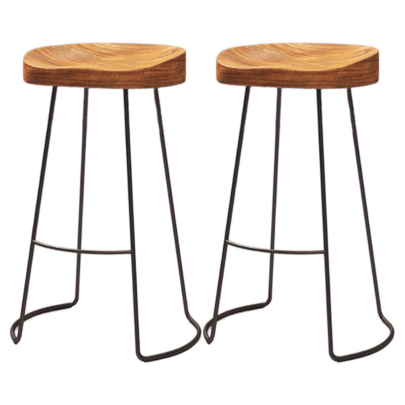 Industrial 1/2/4/7 Pieces Counter Height Set Solid Wood Top Indoor Bar Pub Table Set Wood 30"H Stools (Set of 2) Clearhalo 'Bar Furniture' 'furn' 'furn_home_bar_bar_sets' 'Furniture' 'Home Bars & Bar Sets' 'home_bar_bar_sets' 'Kitchen & Dining Furniture' 5690965