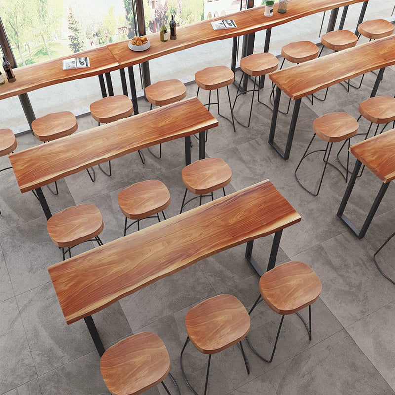 Industrial 1/2/4/7 Pieces Counter Height Set Solid Wood Top Indoor Bar Pub Table Set Clearhalo 'Bar Furniture' 'furn' 'furn_home_bar_bar_sets' 'Furniture' 'Home Bars & Bar Sets' 'home_bar_bar_sets' 'Kitchen & Dining Furniture' 5690967