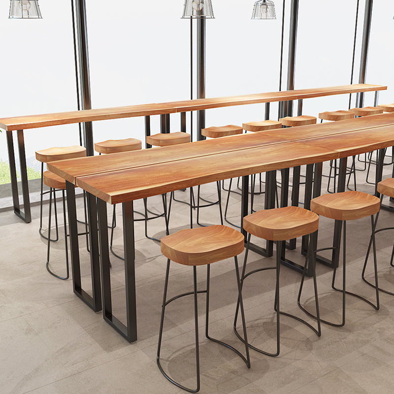 Industrial 1/2/4/7 Pieces Counter Height Set Solid Wood Top Indoor Bar Pub Table Set Clearhalo 'Bar Furniture' 'furn' 'furn_home_bar_bar_sets' 'Furniture' 'Home Bars & Bar Sets' 'home_bar_bar_sets' 'Kitchen & Dining Furniture' 5690968