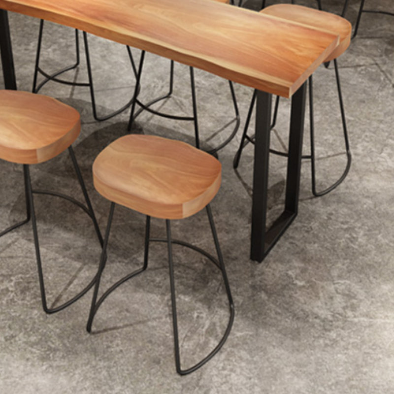 Industrial 1/2/4/7 Pieces Counter Height Set Solid Wood Top Indoor Bar Pub Table Set Clearhalo 'Bar Furniture' 'furn' 'furn_home_bar_bar_sets' 'Furniture' 'Home Bars & Bar Sets' 'home_bar_bar_sets' 'Kitchen & Dining Furniture' 5690971