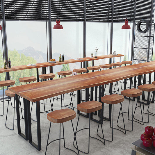 Industrial 1/2/4/7 Pieces Counter Height Set Solid Wood Top Indoor Bar Pub Table Set Clearhalo 'Bar Furniture' 'furn' 'furn_home_bar_bar_sets' 'Furniture' 'Home Bars & Bar Sets' 'home_bar_bar_sets' 'Kitchen & Dining Furniture' 5690979