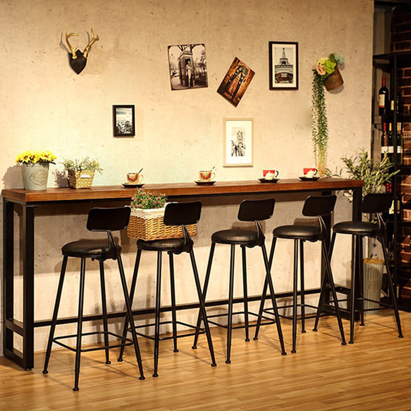 Juego de mesa de bar rectangular industrial, mesa de mostrador de madera de 1/6/9 piezas