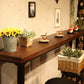 Juego de mesa de bar rectangular industrial, mesa de mostrador de madera de 1/6/9 piezas