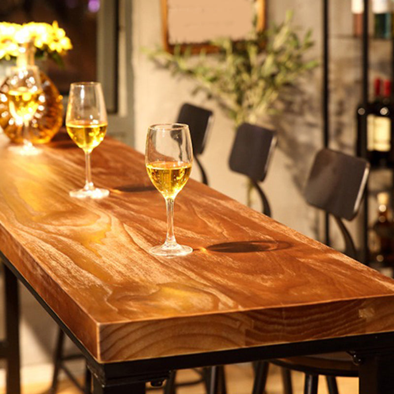 Juego de mesa de bar rectangular industrial, mesa de mostrador de madera de 1/6/9 piezas
