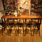 Juego de mesa de bar rectangular industrial, mesa de mostrador de madera de 1/6/9 piezas
