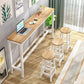 Rectangle Bar Table Set 1/4 Pieces Natural Colour Wood Counter Table 4 Pieces: Table, 3 Stools Clearhalo 'Bar Furniture' 'furn' 'furn_home_bar_bar_sets' 'Furniture' 'Home Bars & Bar Sets' 'home_bar_bar_sets' 'Kitchen & Dining Furniture' 5691044