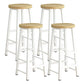 Rectangle Bar Table Set 1/4 Pieces Natural Colour Wood Counter Table Wood 27"H Stool (Set of 4) Clearhalo 'Bar Furniture' 'furn' 'furn_home_bar_bar_sets' 'Furniture' 'Home Bars & Bar Sets' 'home_bar_bar_sets' 'Kitchen & Dining Furniture' 5691045