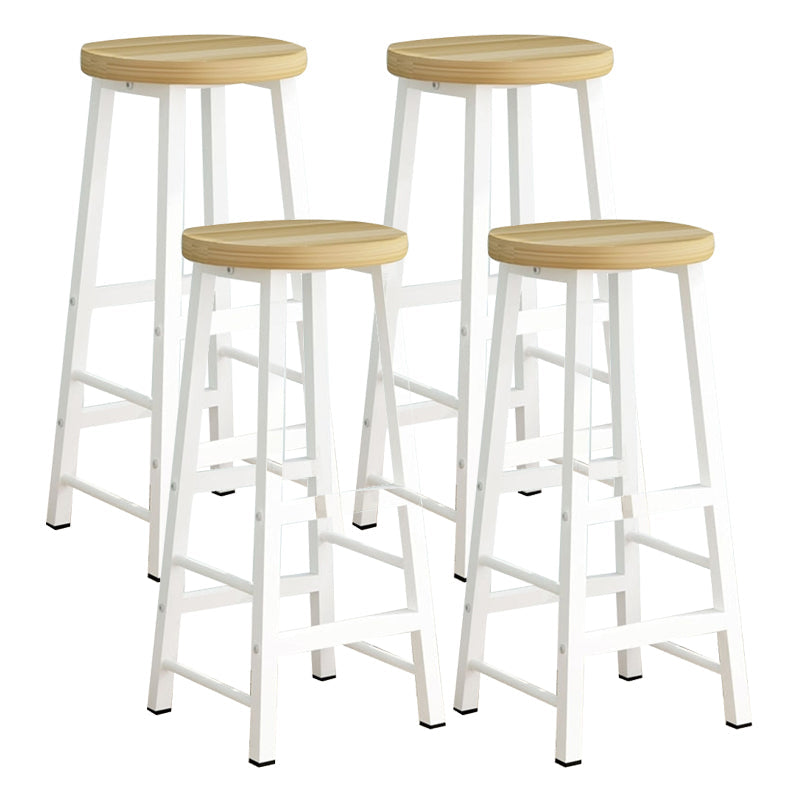 Rectangle Bar Table Set 1/4 Pieces Natural Colour Wood Counter Table Wood 27"H Stool (Set of 4) Clearhalo 'Bar Furniture' 'furn' 'furn_home_bar_bar_sets' 'Furniture' 'Home Bars & Bar Sets' 'home_bar_bar_sets' 'Kitchen & Dining Furniture' 5691045